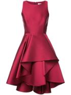 Halston Heritage Layered Ruffled Skirt Dress