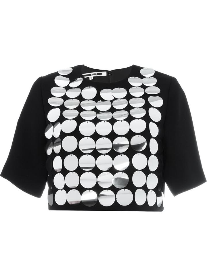 Mcq Alexander Mcqueen Metallic Disc Embellished Top