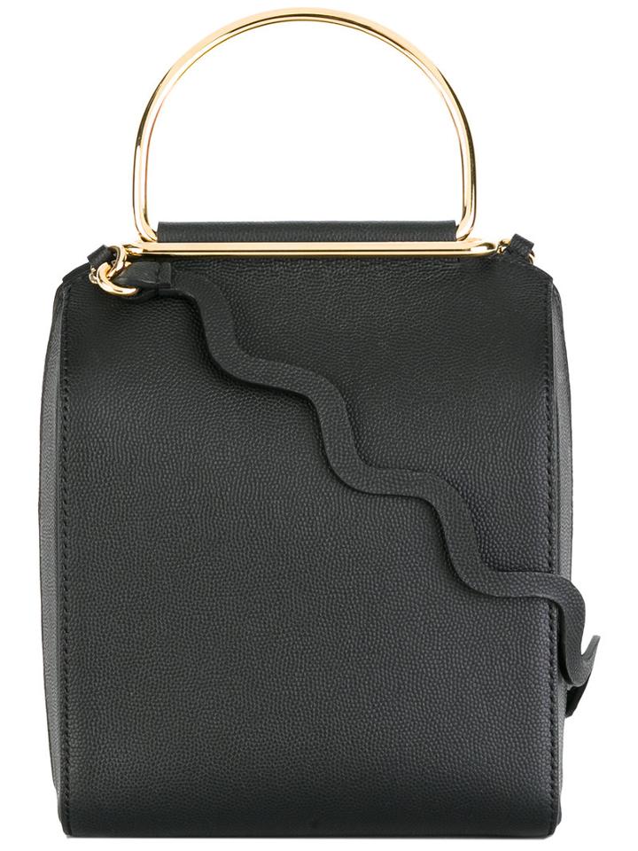 Roksanda Waved Strap Cross Body Bag, Women's, Black, Calf Leather