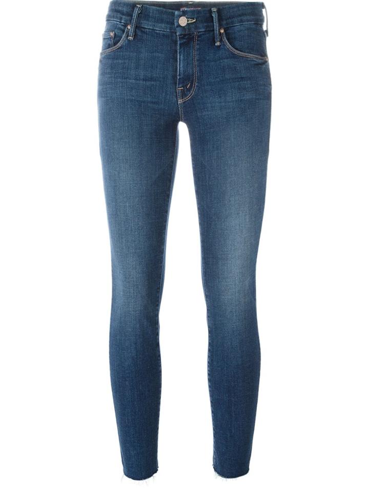 Mother 'looker' Ankle Fray Jeans - Blue