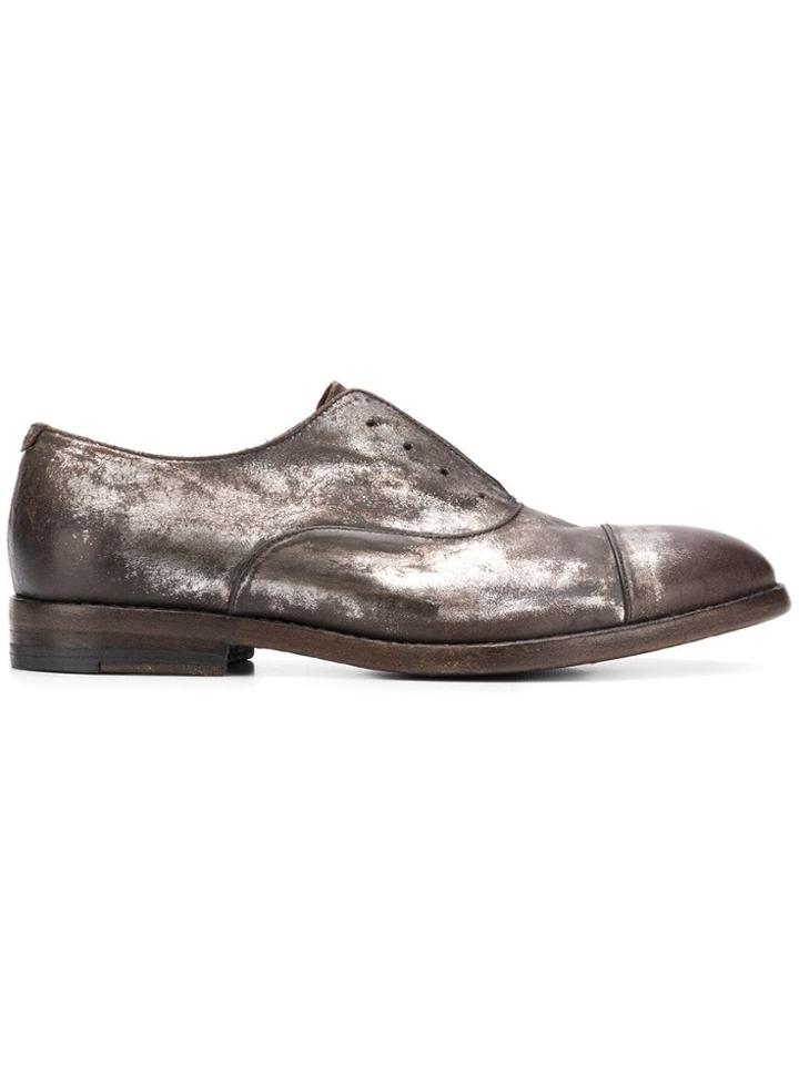 Pantanetti Laceless Metallic Oxford Shoes