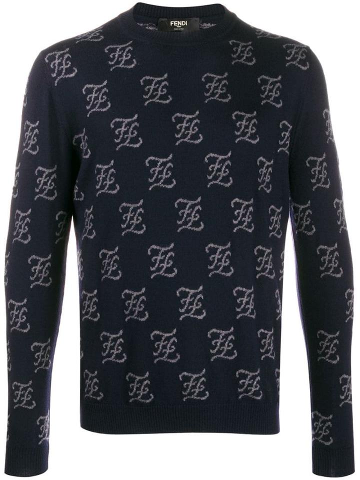 Fendi Ff Knit Sweater - Blue