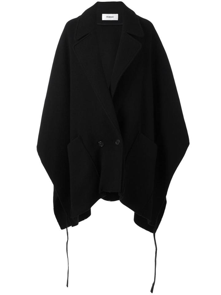 Chalayan Pocket Poncho Coat - Black