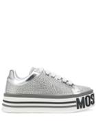 Moschino Logo Platform Sneakers - Silver