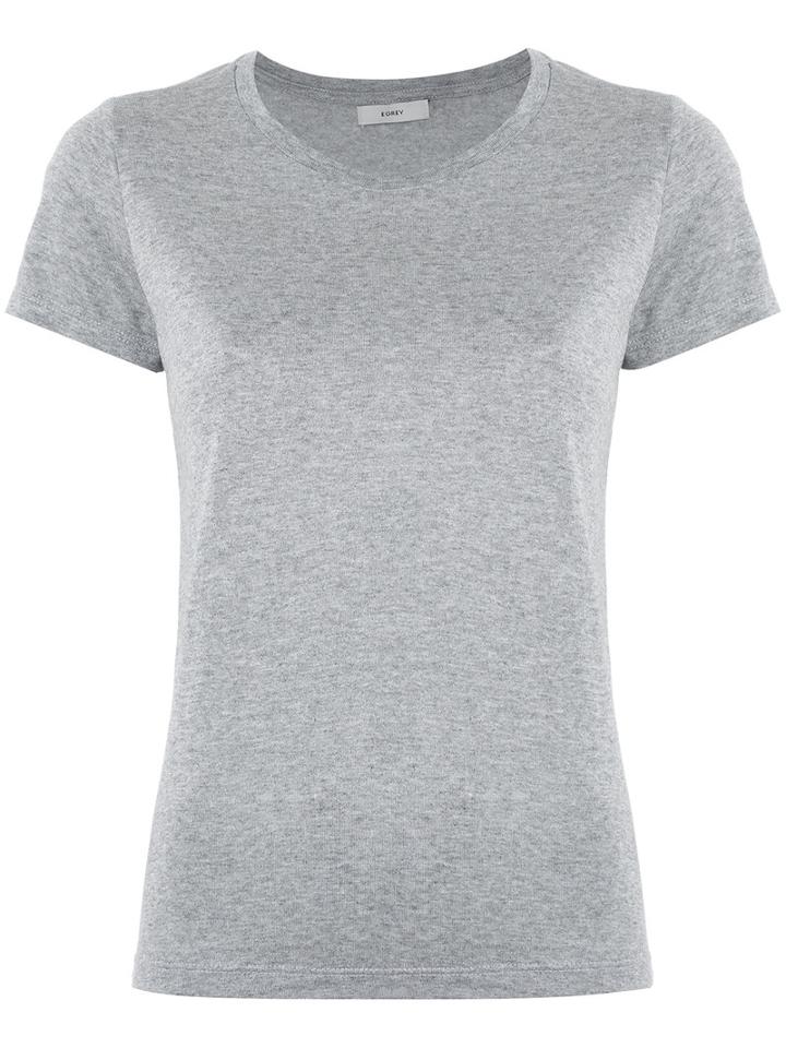 Egrey - Plain T-shirt - Women - Viscose - 38, Grey, Viscose