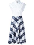 I'm Isola Marras Plaid Flared Shirt Dress, Women's, Size: 42, White, Cotton