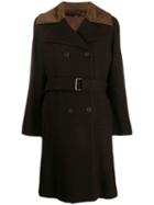 Romeo Gigli Pre-owned 1990's Double-breasted Belted Midi Coat - Brown