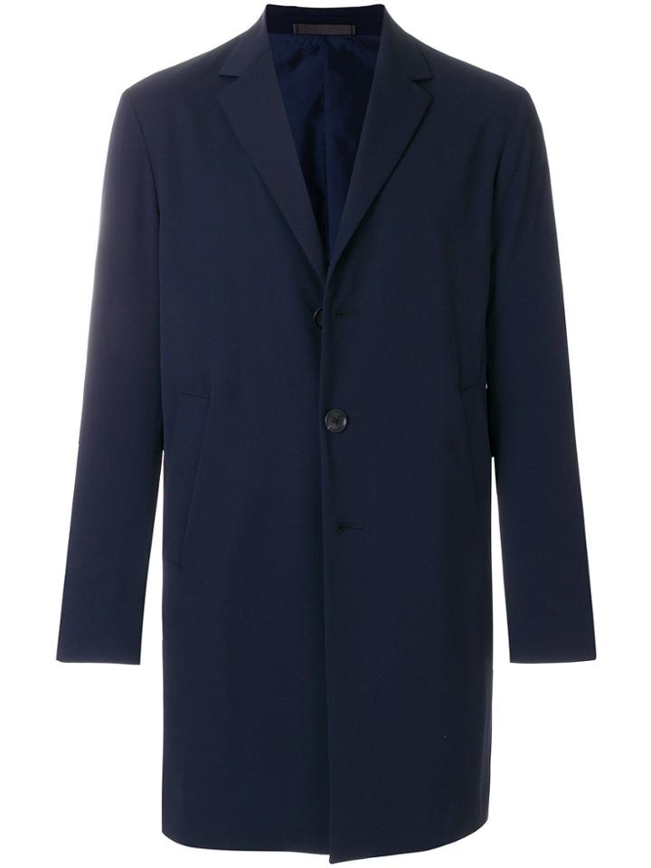 Caruso Single-breasted Coat - Blue