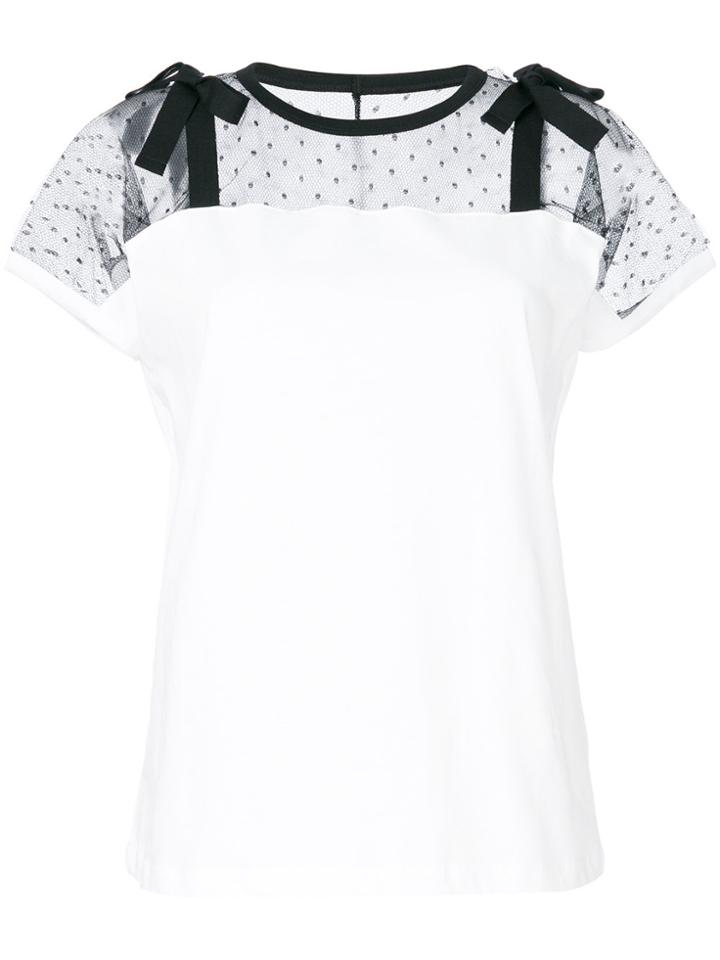 Red Valentino Tulle Insert Blouse - White