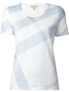 Burberry Brit Check Print T-shirt, Women's, Size: M, White, Cotton
