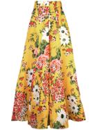 Carolina Herrera Floral Print Flared Trousers - Yellow
