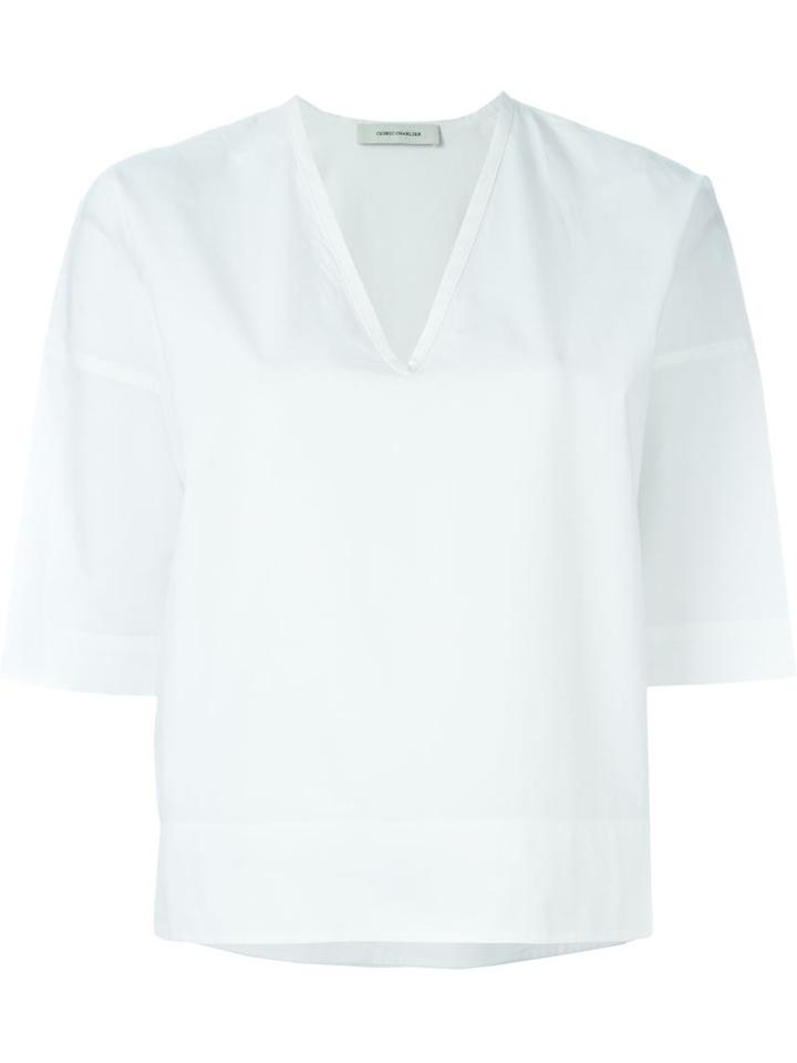 Cédric Charlier Boxy V-neck Top