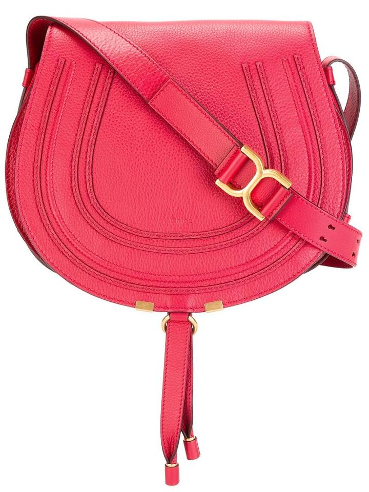 Chloé Marcie Shoulder Bag, Women's, Red, Calf Leather/cotton