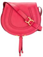 Chloé Marcie Shoulder Bag, Women's, Red, Calf Leather/cotton