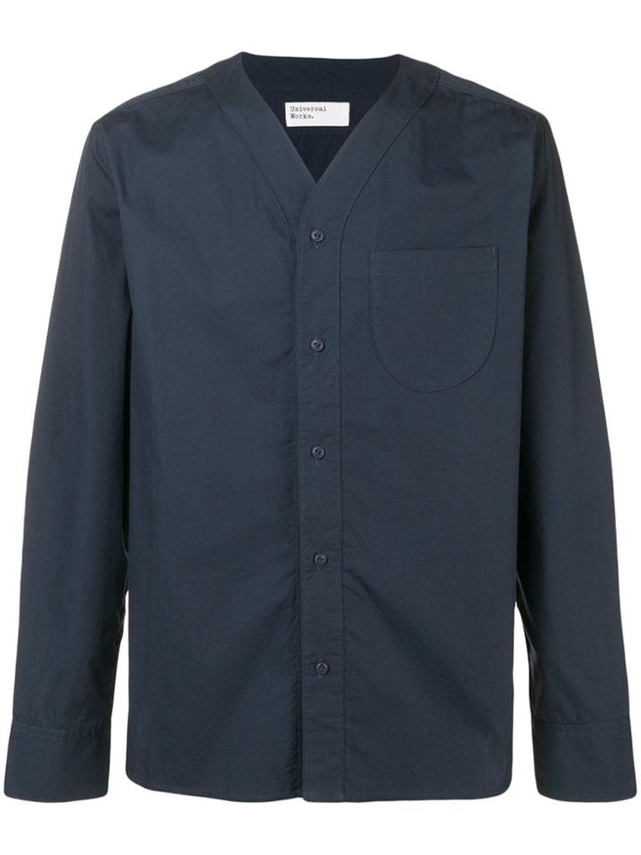 Universal Works V-neck Shirt - Blue