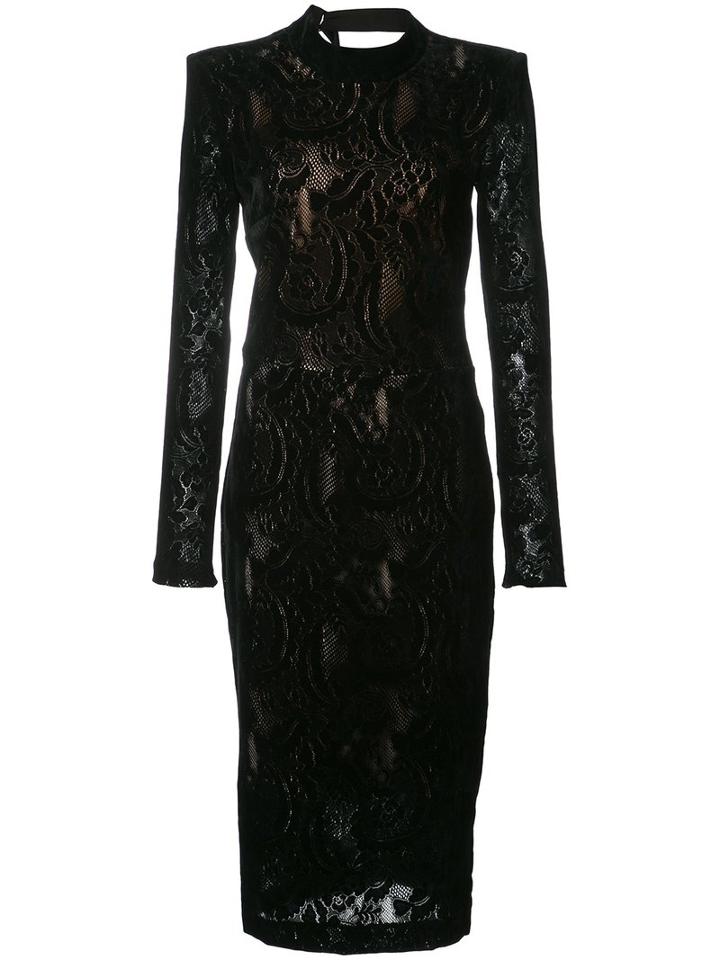 Rebecca Vallance - The Walker Midi Dress - Women - Nylon/polyester/spandex/elastane/rayon - 12, Black, Nylon/polyester/spandex/elastane/rayon