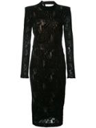 Rebecca Vallance - The Walker Midi Dress - Women - Nylon/polyester/spandex/elastane/rayon - 12, Black, Nylon/polyester/spandex/elastane/rayon
