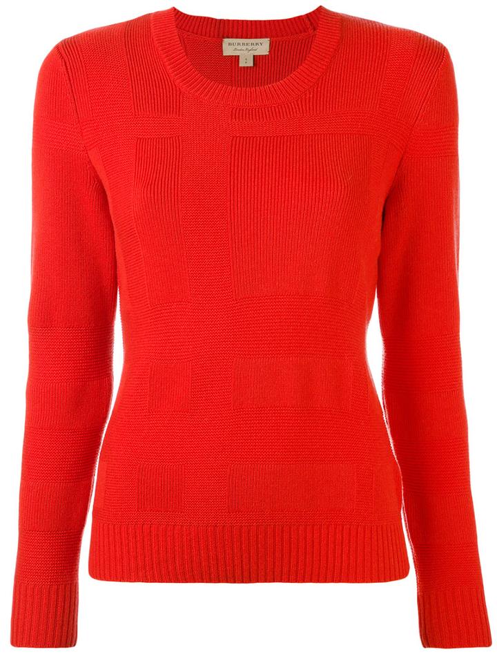 Burberry - Crew Neck Jumper - Women - Cashmere/wool - L, Red, Cashmere/wool