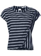 Derek Lam 10 Crosby Boxy Crossover Top With Buttons - Blue