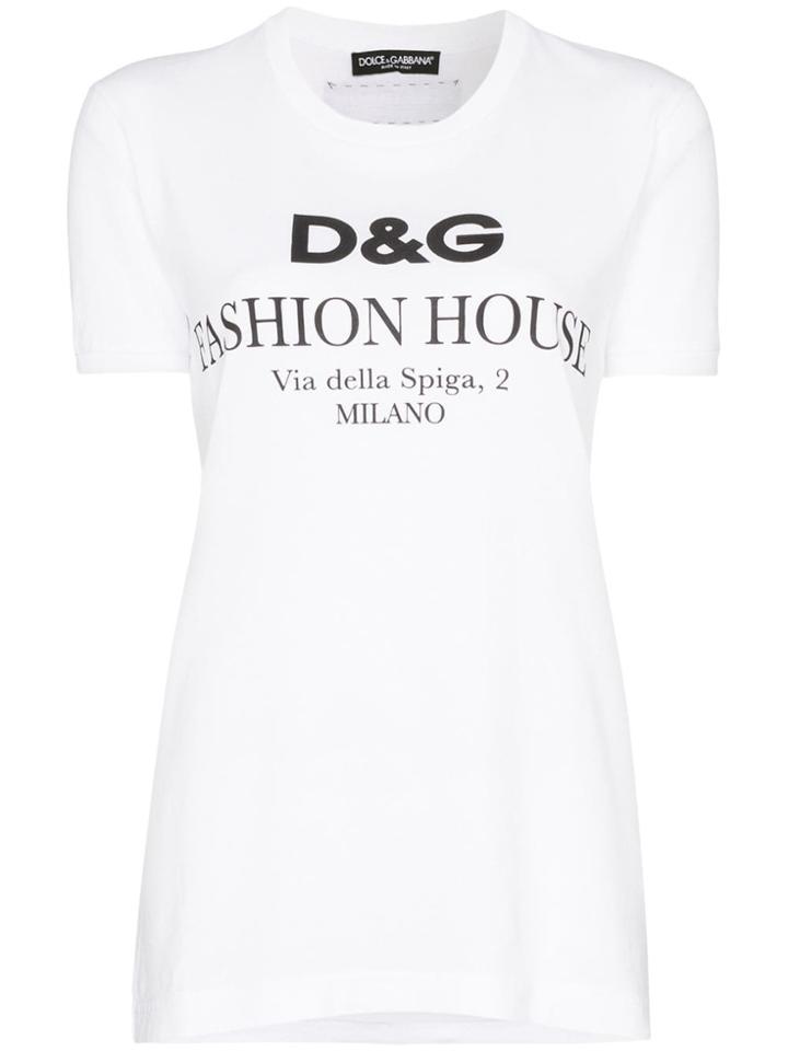 Dolce & Gabbana Fashion House Logo Print T-shirt - White