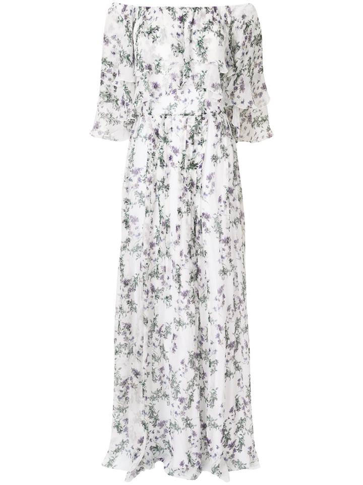 Blumarine Off-the-shoulder Floral Dress - White