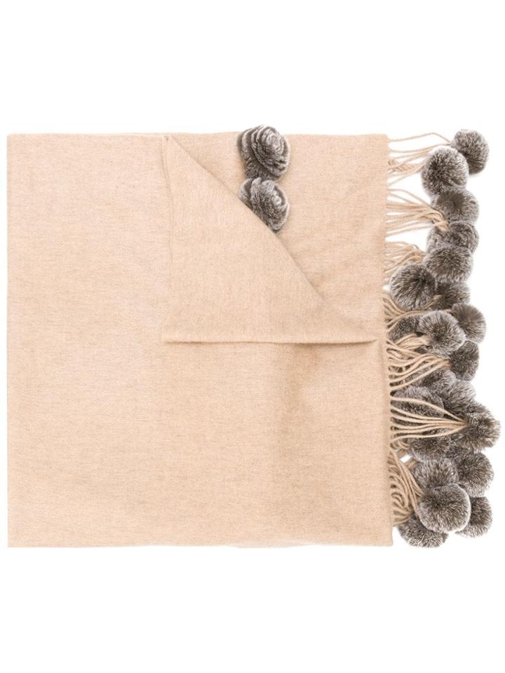N.peal Rex Pom Pom Shawl - Nude & Neutrals