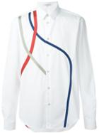 Carven Ribbon Appliqué Shirt, Men's, Size: 40, White, Cotton