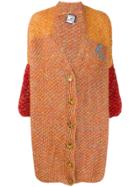 Anntian Deep V-neck Cardigan - Orange