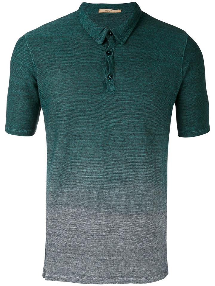 Nuur - Gradient Effect Polo Shirt - Men - Cotton/linen/flax - 54, Green, Cotton/linen/flax