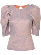 Ginger & Smart Cause And Effect Jacquard Top - Pink & Purple
