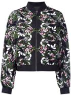 Giambattista Valli Floral Embroidered Jacket, Women's, Size: 42, Black, Silk/cotton/polyamide/polyester