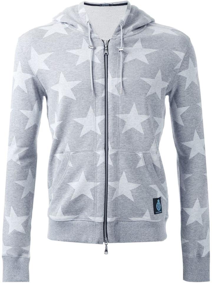 Guild Prime Contrast Star Print Zip Up Hoodie