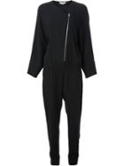 Stella Mccartney Off Centre Zip Jumpsuit, Women's, Size: 40, Black, Acetate/viscose