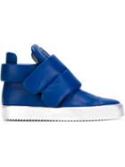 Giuseppe Zanotti Design Velcro Fastening Hi-top Sneakers, Men's, Size: 42, Blue, Rubber/leather