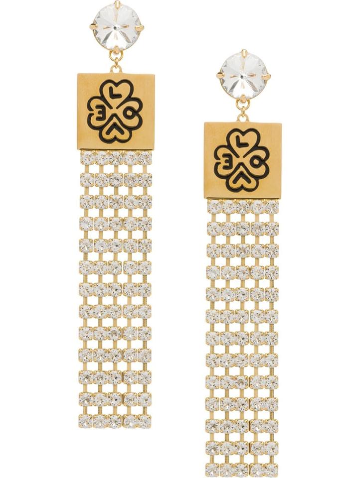 Miu Miu Embellished Dangle Earrings - Gold