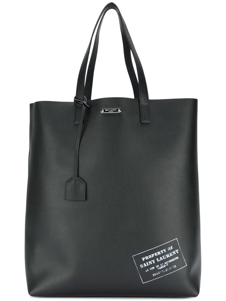 Saint Laurent Logo Patch Tote - Black