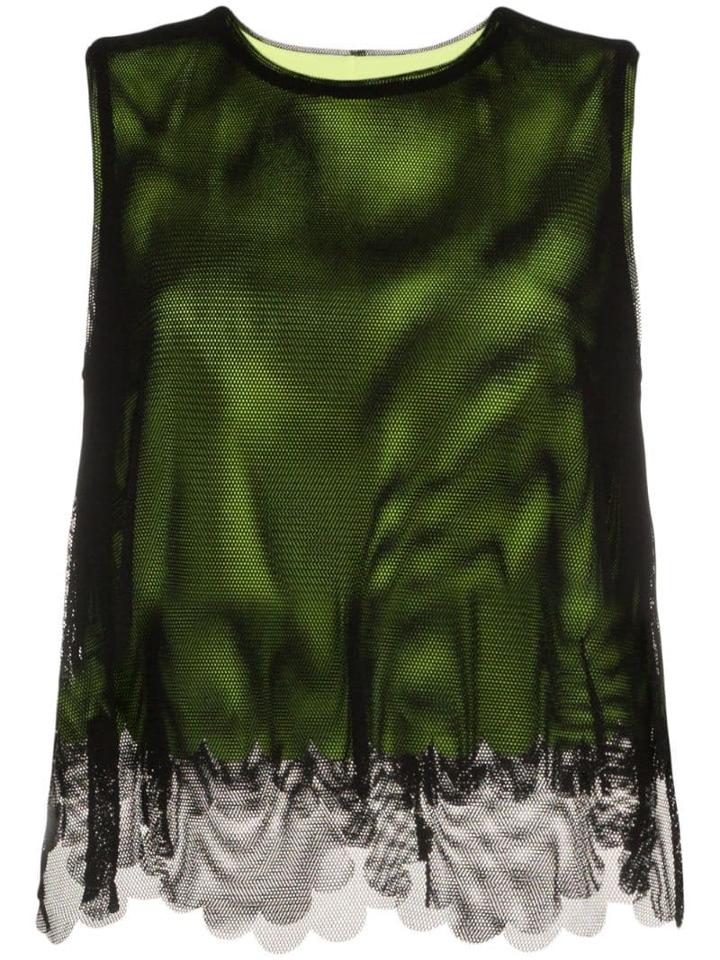 Paskal Tulle Overlay Top - Black