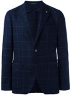 Tagliatore Two Button Blazer, Men's, Size: 52, Blue, Virgin Wool/cashmere/cupro
