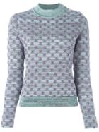 Carven - 'menthe' Jumper - Women - Cotton/polyester/viscose/metallic Fibre - L, Blue, Cotton/polyester/viscose/metallic Fibre