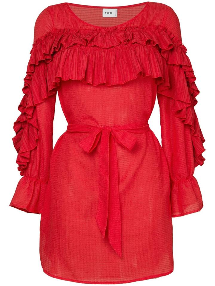 Suboo The Chase Frilled Dress - Red