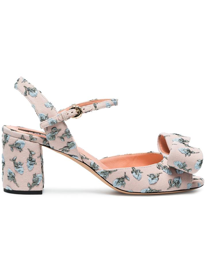 Rochas Embroidered Sandals - Pink & Purple