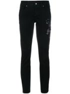 Cambio Embroidered Denim Jeans - Black
