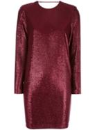 Michelle Mason Metallic-effect Mini Dress - Red