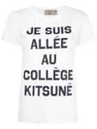 Maison Kitsuné Quote Print T-shirt, Women's, Size: Xs, White, Cotton