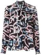 Olympiah - Printed Silk Shirt - Women - Silk - 40, Blue, Silk