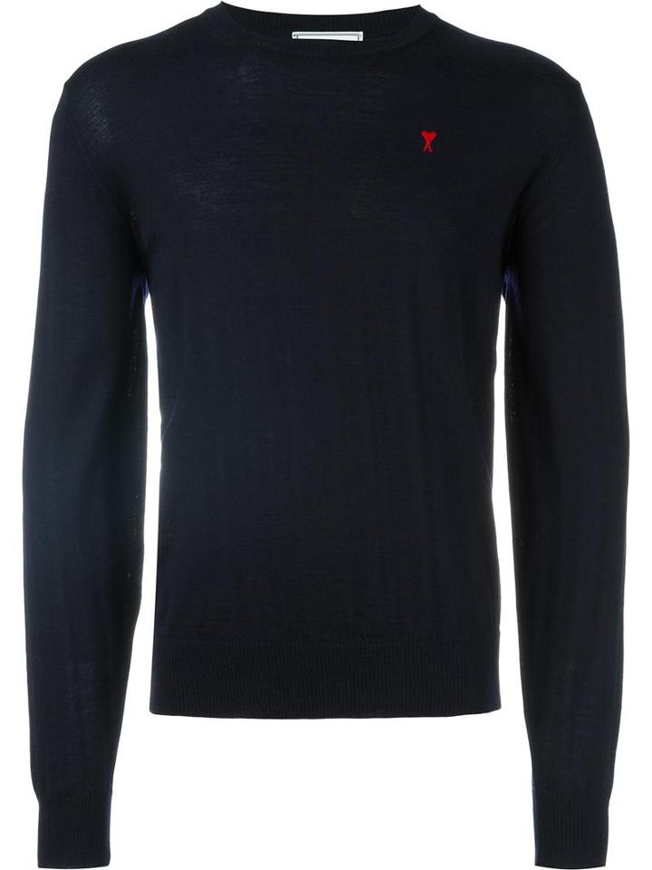Ami Alexandre Mattiussi Ami De Coeur Sweater, Men's, Size: Medium, Blue, Merino