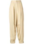 Alberta Ferretti High Waisted Loosed Trousers - Neutrals