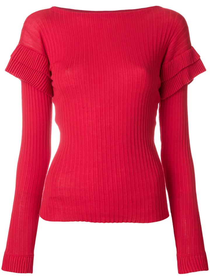 Philosophy Di Lorenzo Serafini Frill Sleeve Jumper - Red