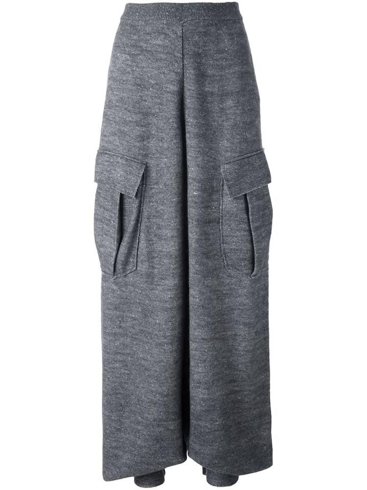 Stella Mccartney Wide Leg Trousers, Women's, Size: 38, Grey, Viscose/virgin Wool