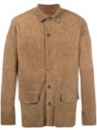 Desa 1972 Shirt Jacket, Men's, Size: 46, Brown, Suede/cotton